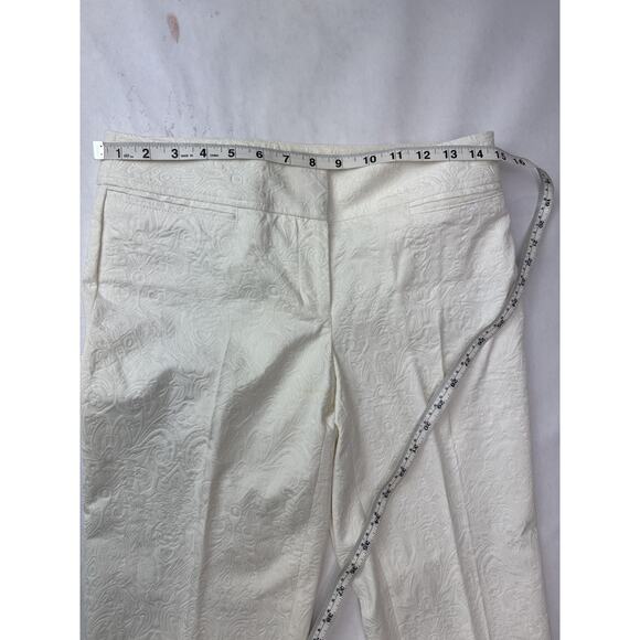 Y2k 2010 Cache Brocade Jacquard Floral Pantsuit Set Cream Zipper Blazer 0 Pant 4 - Picture 9 of 16